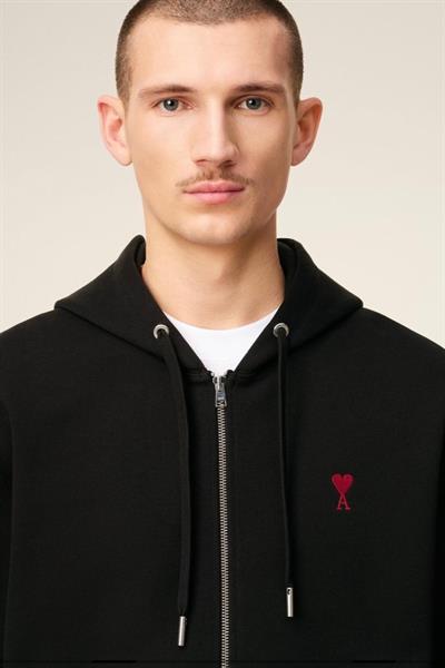 AMI PARİS Ami de Coeur Zipped Hoodie Black