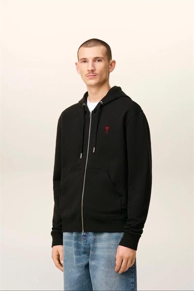 AMI PARİS Ami de Coeur Zipped Hoodie Black