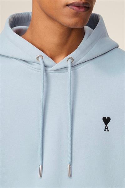 AMI Paris Ami de Coeur made from cotton Hoodie  Light Blue