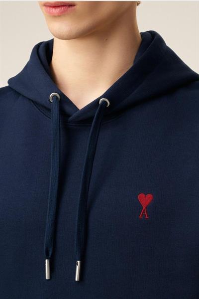 AMI Paris Ami de Coeur made from cotton Hoodie Dark Blue