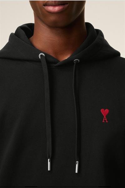 AMI Paris Ami de Coeur made from cotton Hoodie Black