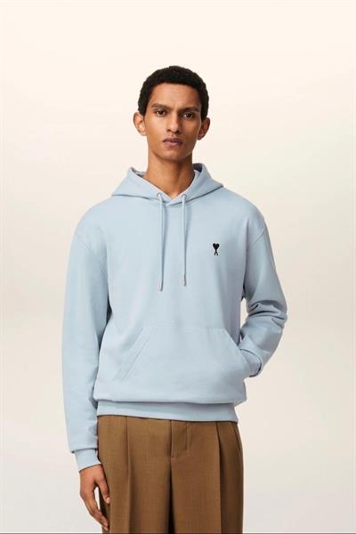 AMI Paris Ami de Coeur made from cotton Hoodie  Light Blue
