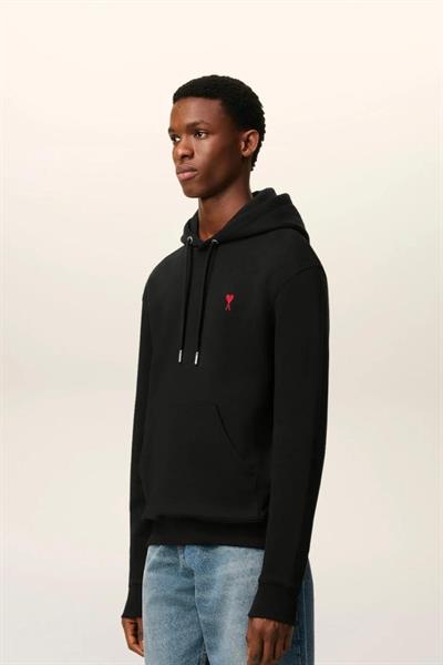 AMI Paris Ami de Coeur made from cotton Hoodie Black