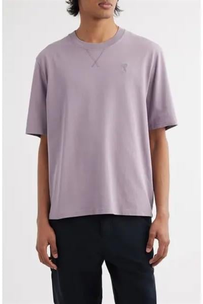 Amı Parıs  Oversized T-shirt Ami De Coeur with logo Purple