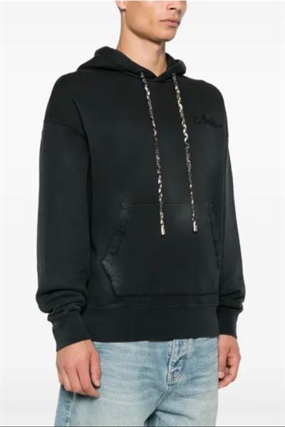 AMIRI Mens Blue Bleach Bandana Hoodie Black