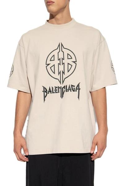 Balenciaga Metal BB Stencil T-Shirt Beige