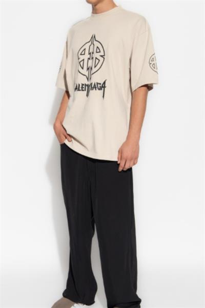 Balenciaga Metal BB Stencil T-Shirt Beige