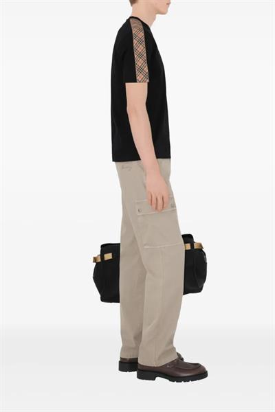 Burberry Check Trim Cotton T-shirt Black