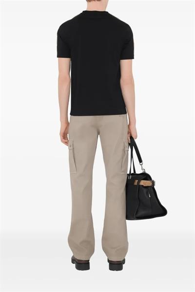 Burberry Check Trim Cotton T-shirt Black