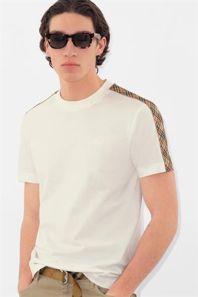 Burberry Check Trim Cotton T-shirt White