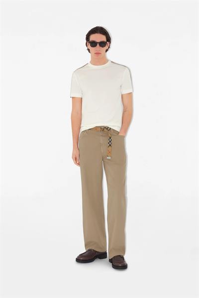 Burberry Check Trim Cotton T-shirt White