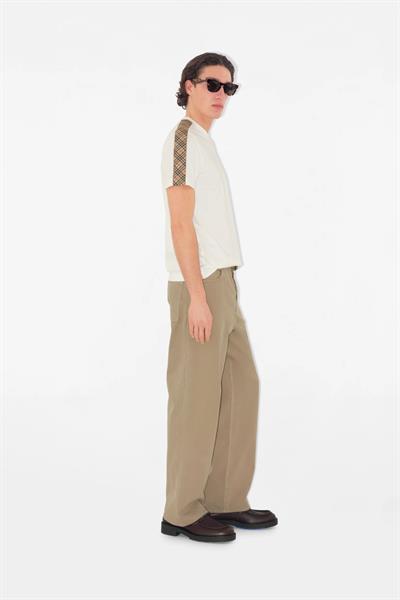 Burberry Check Trim Cotton T-shirt White