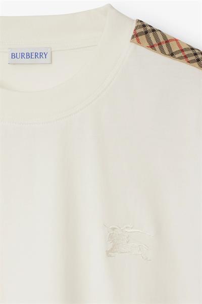 Burberry Check Trim Cotton T-shirt White