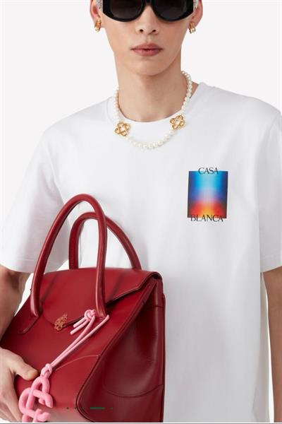 Casablanca Gradient logo T-shirt White