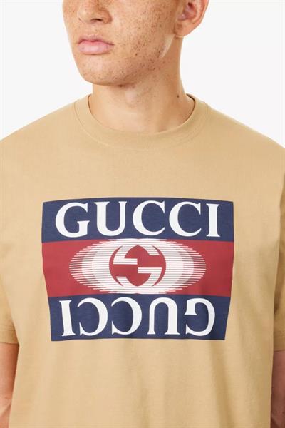 Gucci  Mirrored gg logo t-shirt Beige