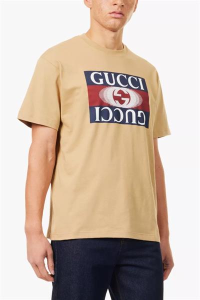 Gucci  Mirrored gg logo t-shirt Beige