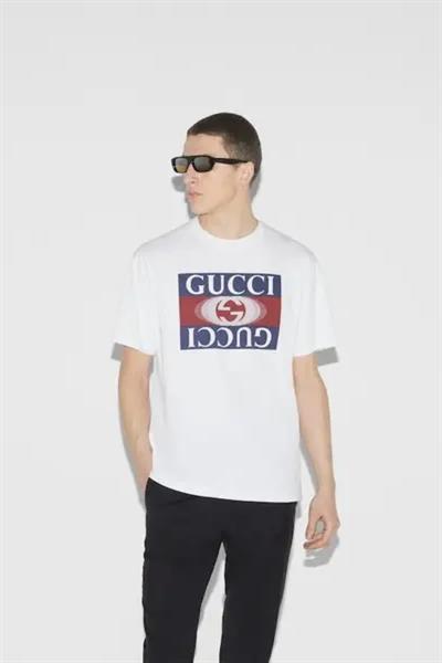 Gucci  mirrored gg logo t-shirt White