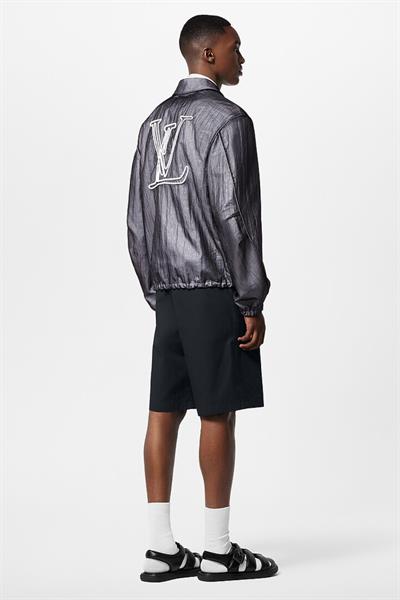 LV Embroidered Nylon Jacket GREY