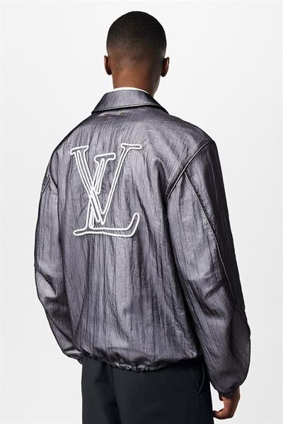 LV Embroidered Nylon Jacket GREY