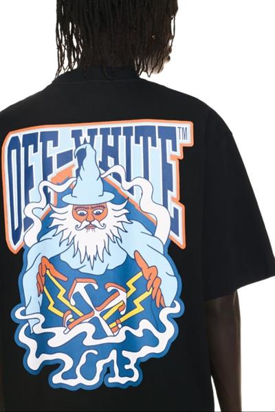 Off-White Wiz Skate Graphic Printed Crewneck T-shirt Black