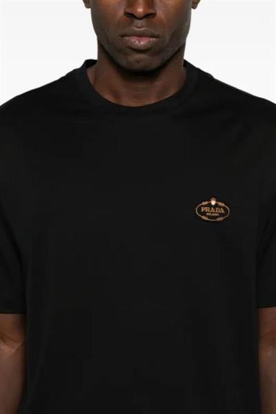 Prada logo-patch T-shirt Black