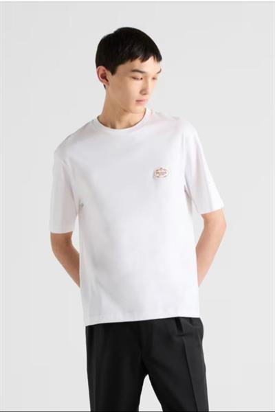 Prada logo-patch T-shirt White