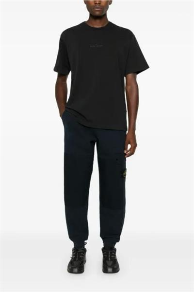 Stone Island logo-embroidered cotton T-shirt Black