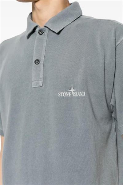 Stone Island  logo-embroidered polo shirt Antracite