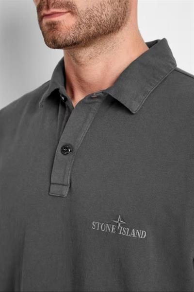 Stone Island  logo-embroidered polo shirt Black