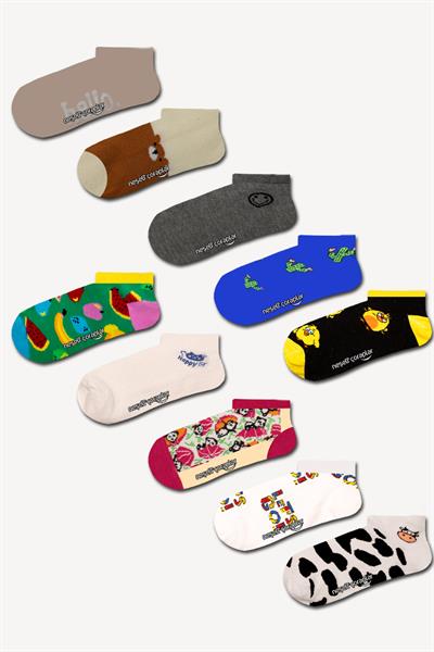 10lu Sürpriz Patik Kutu Çorap Set