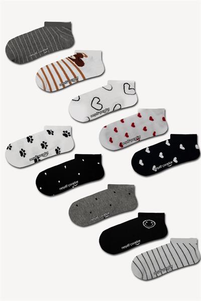 10lu Sürpriz Patik Kutu Çorap Set