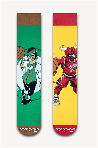 2li Basketbol Renkli Çorap Set