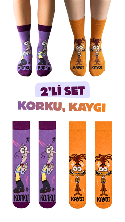 2li Korku Kaygı Kutulu Çorap Set