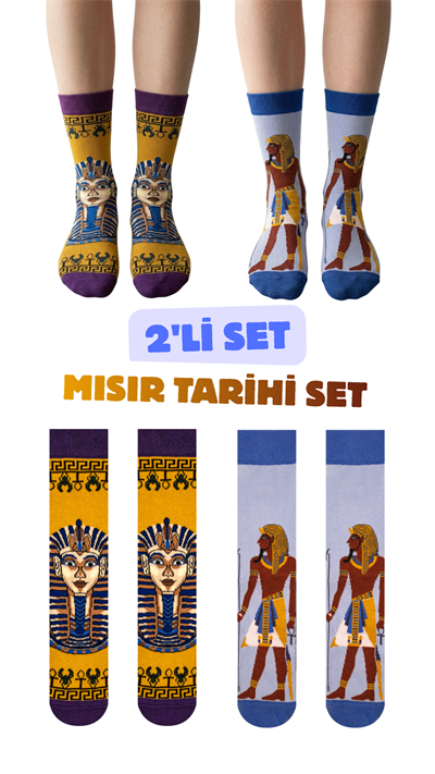 2li Mısır Tarihi Kutulu Çorap Set