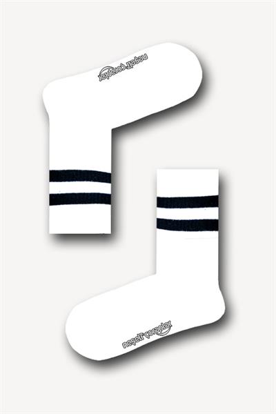 3lü Beyaz Şeritli Atletik Çorap Set