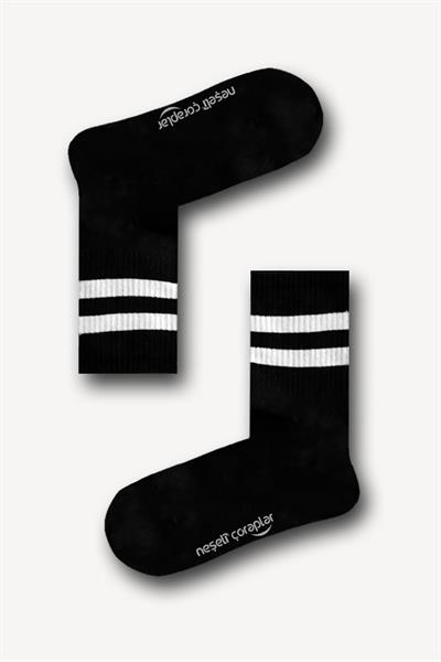 3lü Beyaz Şeritli Atletik Çorap Set