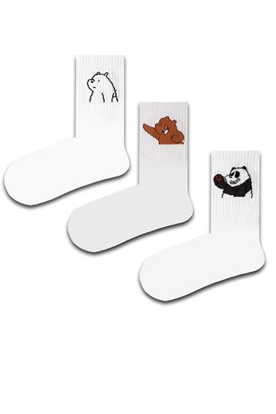 3lü Kafadar Ayılar Renkli Çorap Set