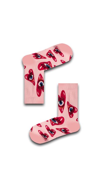 3lü Pembe Puantiyeli Renkli Çorap Set 