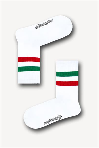 3lü Renkli Çizgiler Desenli Atletik Çorap Set