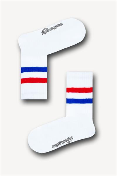 3lü Renkli Çizgiler Desenli Atletik Çorap Set