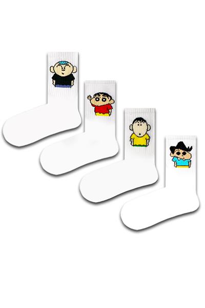 4lü Shın Chan Renkli Çorap Set 