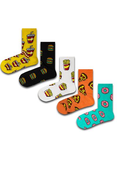 5li Donat Renkli Çorap Set 