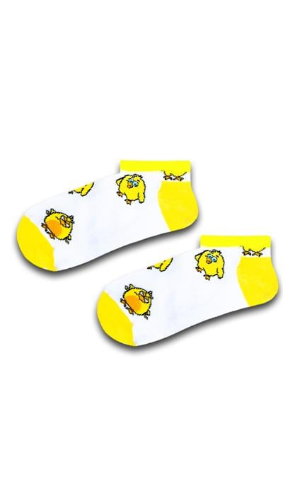 Beyaz Civciv Renkli Unisex Çorap