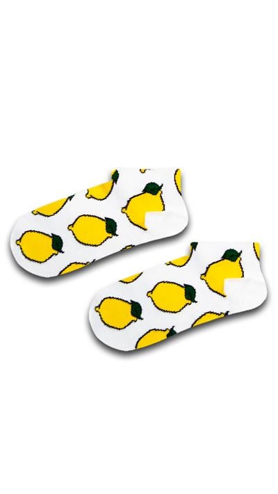 Beyaz Limon Renkli Unisex Çorap