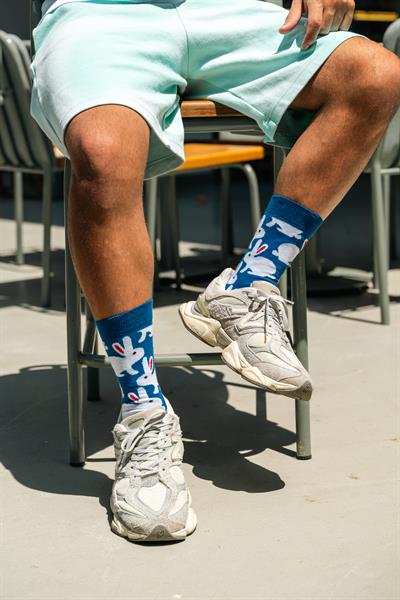 Beyaz Tavşan Renkli Unisex Çorap