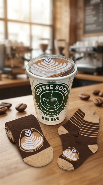 Coffee Kutulu Kahve Renkli Hediyelik Çorap