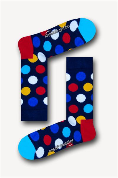 Colorful Dots Desenli Renkli Unisex Çorap