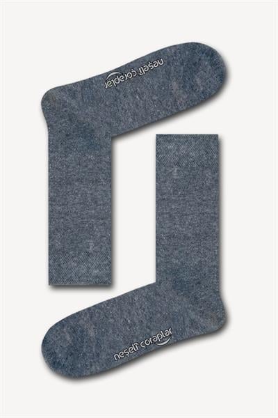Düz Gri Basic Unisex Çorap