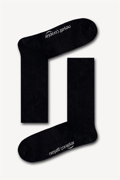 Düz Siyah Basic unisex Çorap