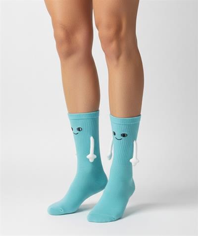 El Ele Tutuşan Mavi Atletik Çorap